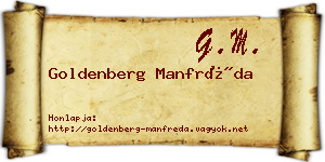 Goldenberg Manfréda névjegykártya